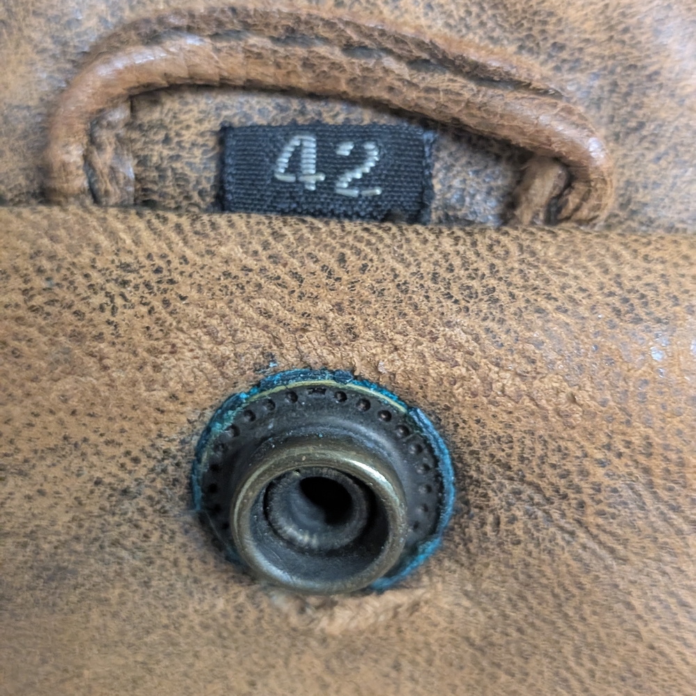 Men's Leathertown '88 Distressed Brown Leather‎ Bomber Jacket Size L/42 - Picture 13 of 16